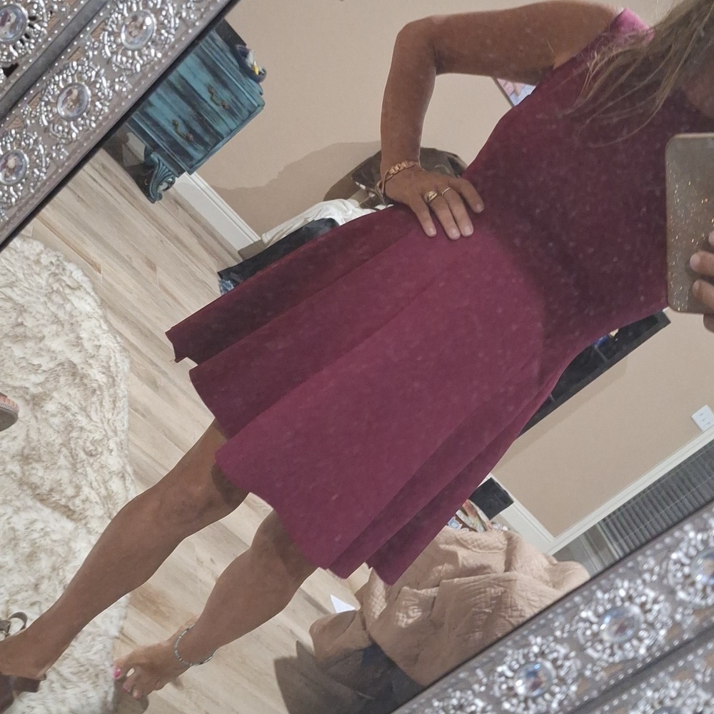 #1152 She + Sky Rasberry Stretch Fit&Flare Dress sz L - Picture 10 of 11